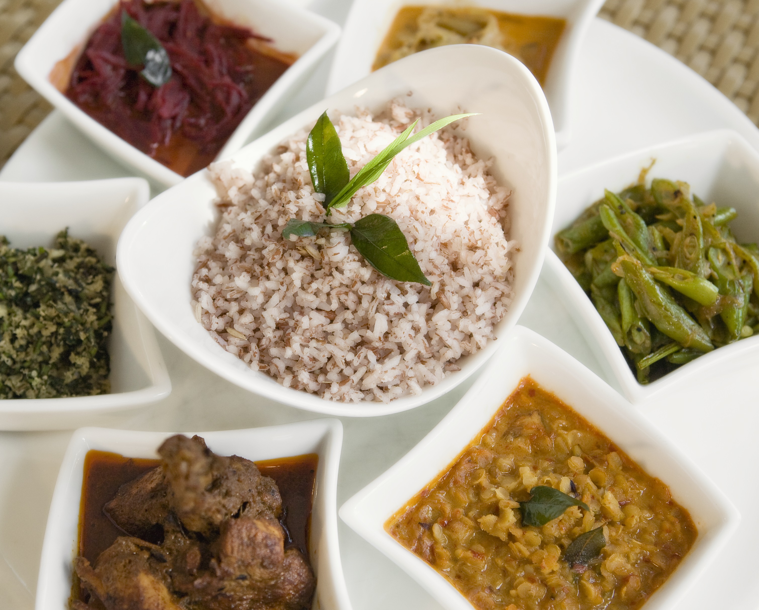 Traditional Sri Lankan rice and curry at The Fortress Resort & Spa